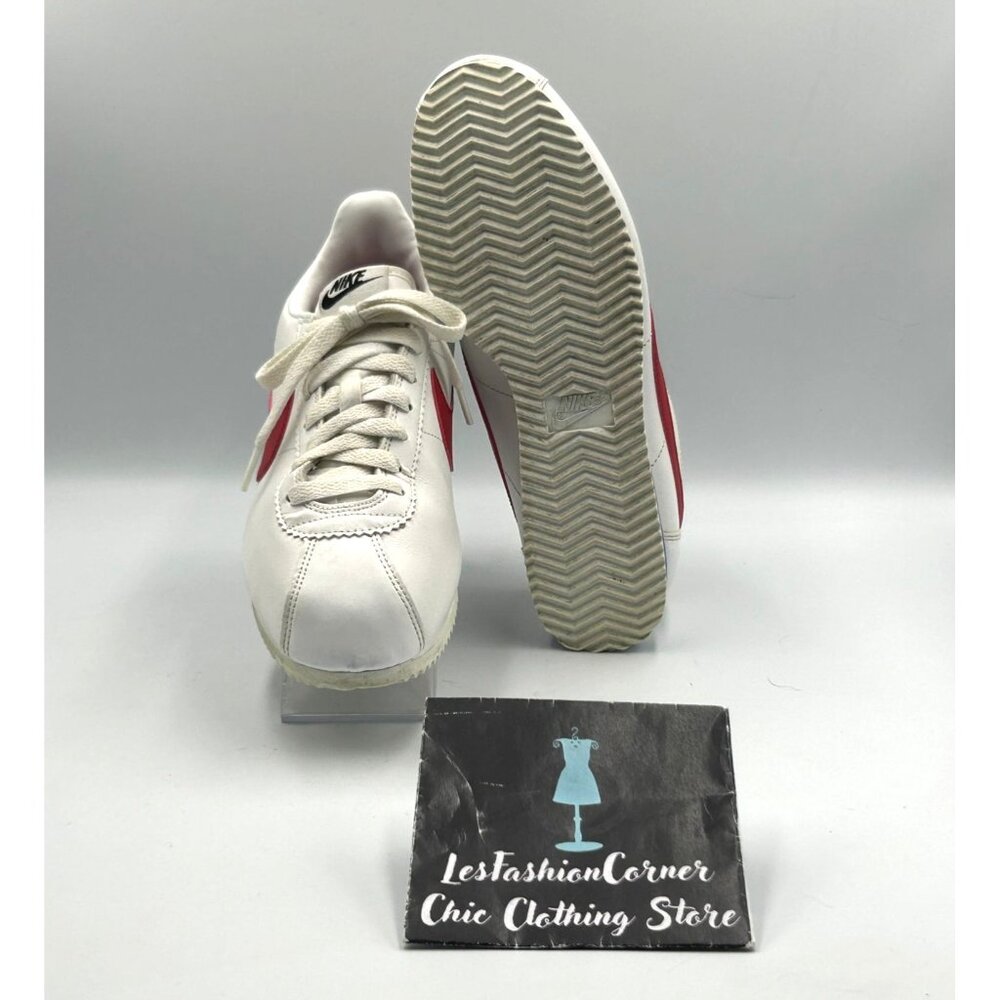 Nike Women's White Red Leather Cortez Forrest Gump Running Shoes Size 9 3117 - Picture 3 of 16